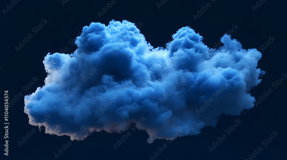 Blue organic 3d rendering of a cloud. Organic. Illustration Blue organic 3d rendering of a cloud. Organic. Illustration