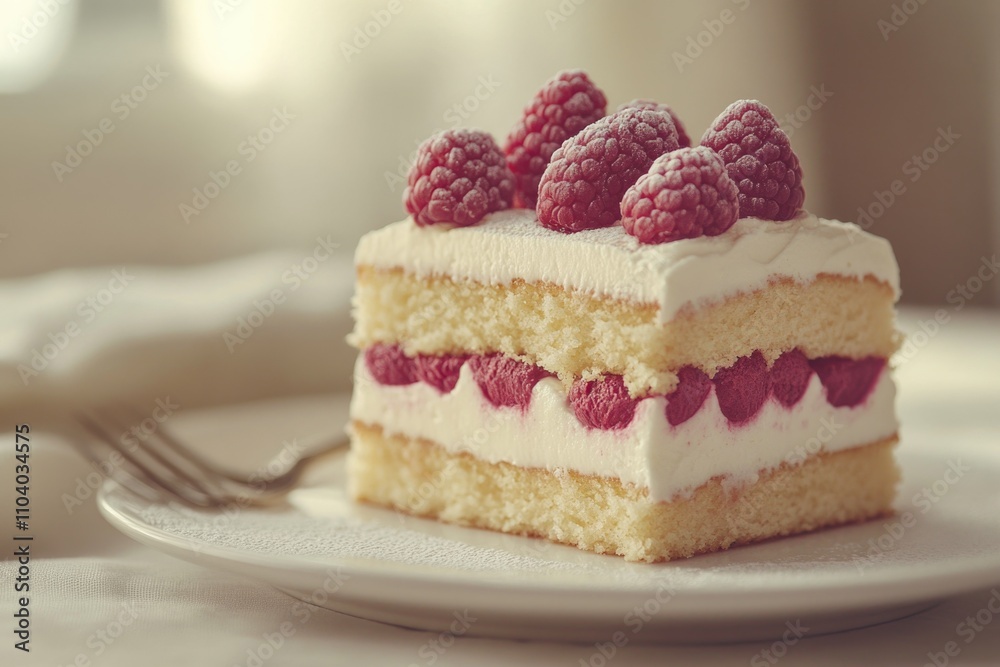 A sweet dessert with fresh raspberries on top, perfect for any occasion A sweet dessert with fresh raspberries on top, perfect for any occasion