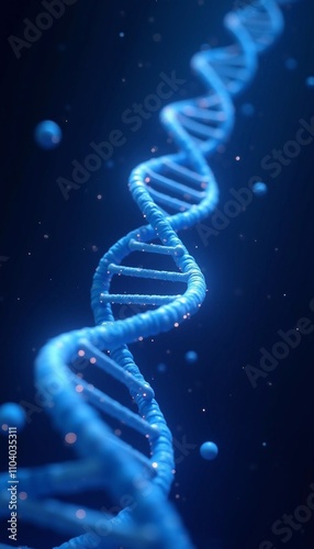 3D image of a DNA helix in neon colors, medical science, innovation and medical research