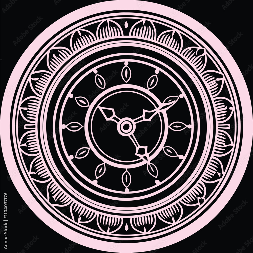 Obraz premium wall clock coloring page, outline, silhouette vector