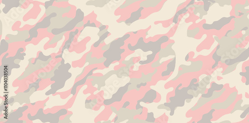 Fashionable camouflage pattern for clothing design. Pink camouflage military pattern.