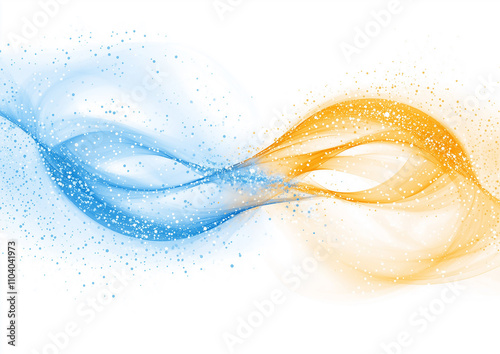 abstract background with blue and yellow waves