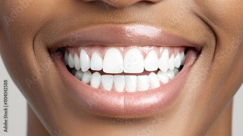 Person smiling with emphasis on jawline symmetry and veneers, studio lighting, smooth textures, dental health promotion