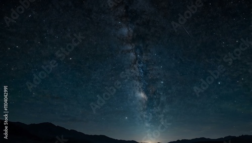 A serene navy blue night sky with stars and a Milky Way effect.