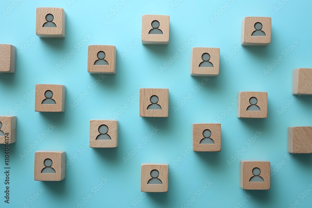 Wooden Blocks Business Unity Concept Collective Arrangement Wooden Blocks Business Unity Concept Collective Arrangement