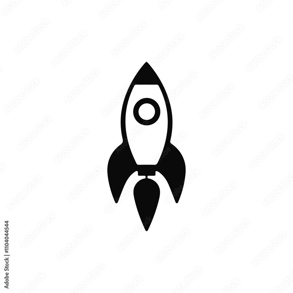 Rocket icon . Black Rocket icon on white background. vector illustration Rocket icon . Black Rocket icon on white background. vector illustration