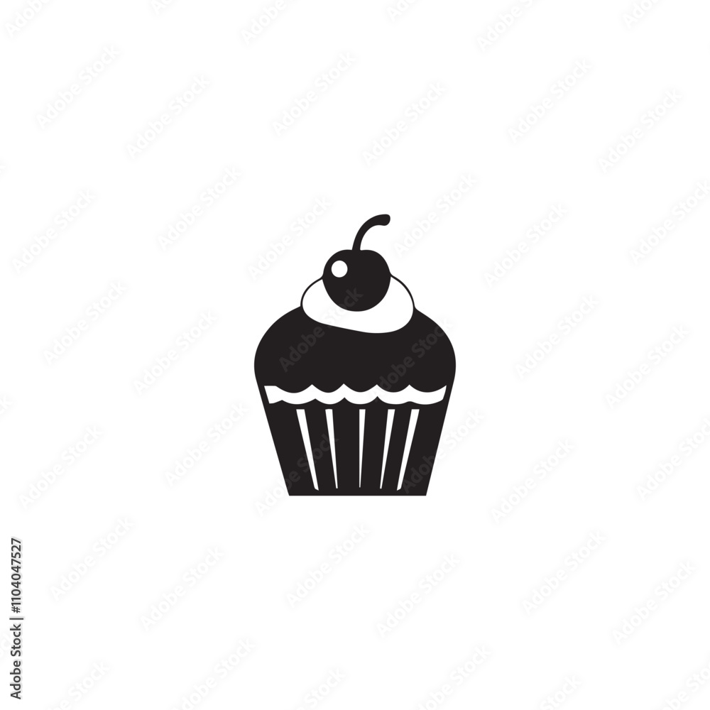 Cupcake icon . Black Cupcake icon on white background. vector illustration Cupcake icon . Black Cupcake icon on white background. vector illustration