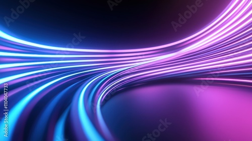 A vibrant abstract image featuring flowing lines of blue and pink light against a dark background, creating a sense of movement and energy.