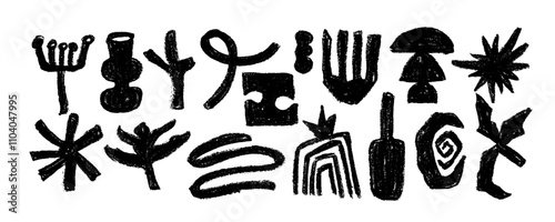 Ethnic maya pattern background illustration vector collection. Hand Drawn Boho Doodles Collection. Aztec  graphic design decorative Elements set. Vector illustration