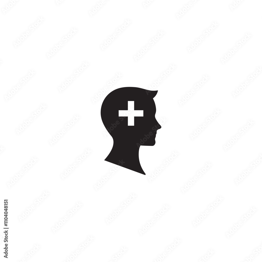 Add user vector flat icon. Person profile with plus symbol. vector illustration Add user vector flat icon. Person profile with plus symbol. vector illustration