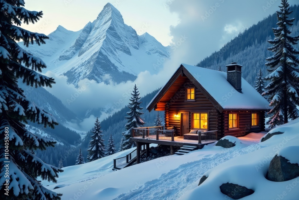 Mountain Cabin Cozy, Rustic, Fireplace, Winter, Nature, Landscape, Dreamy, Peaceful, Relaxation, Escape Mountain Cabin Cozy, Rustic, Fireplace, Winter, Nature, Landscape, Dreamy, Peaceful, Relaxation, Escape