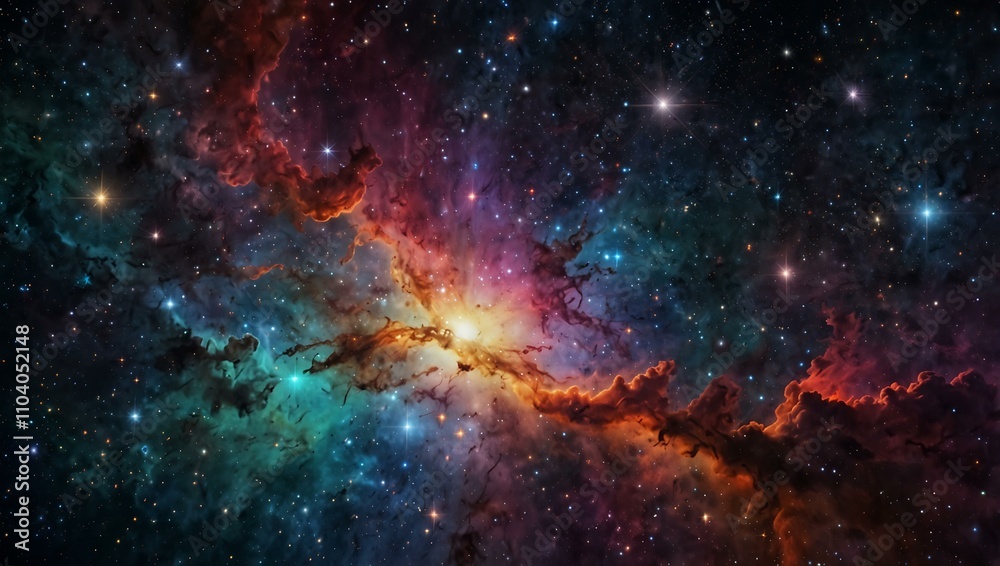 Fototapeta premium A vibrant cosmic tapestry of glimmering stars.