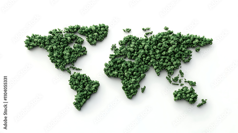 A world map made of green textured on a light background. A world map made of green textured on a light background.