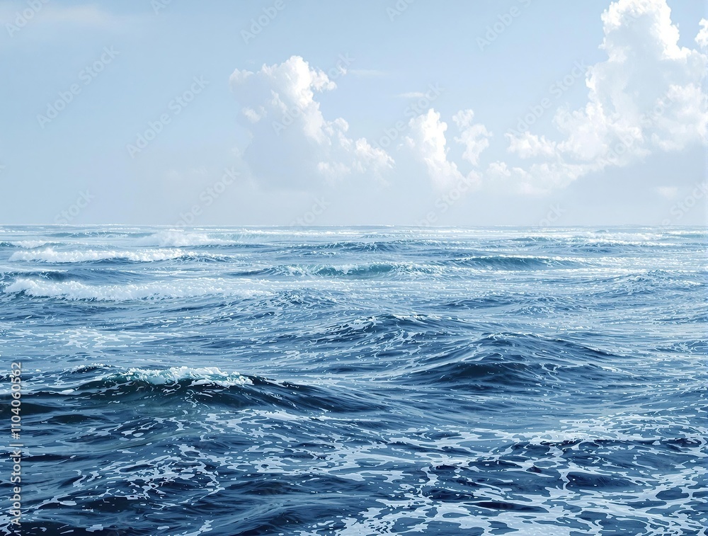 The ocean's surface is dotted with a variety of wave sizes and shapes, creating a visually interesting scene , various waves, sea textures., clean water The ocean's surface is dotted with a variety of wave sizes and shapes, creating a visually interesting scene , various waves, sea textures., clean water