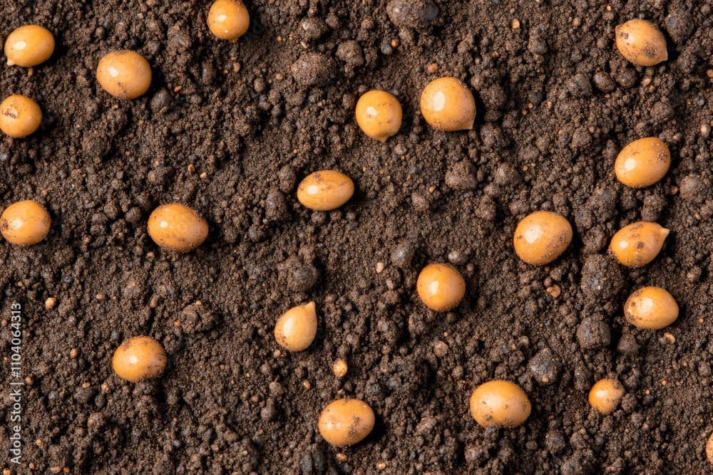 Freshly Planted Seed Potatoes in Rich Soil - Close-Up of Organic Farming and Sustainable Agriculture for Vibrant Gardening
