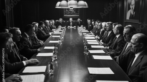 Classic executive meeting portraying company leaders