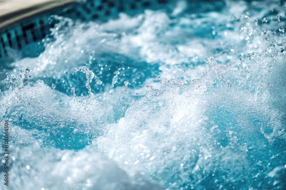 A relaxing hot tub filled with plenty of water, perfect for a spa day or a serene outdoor setting A relaxing hot tub filled with plenty of water, perfect for a spa day or a serene outdoor setting