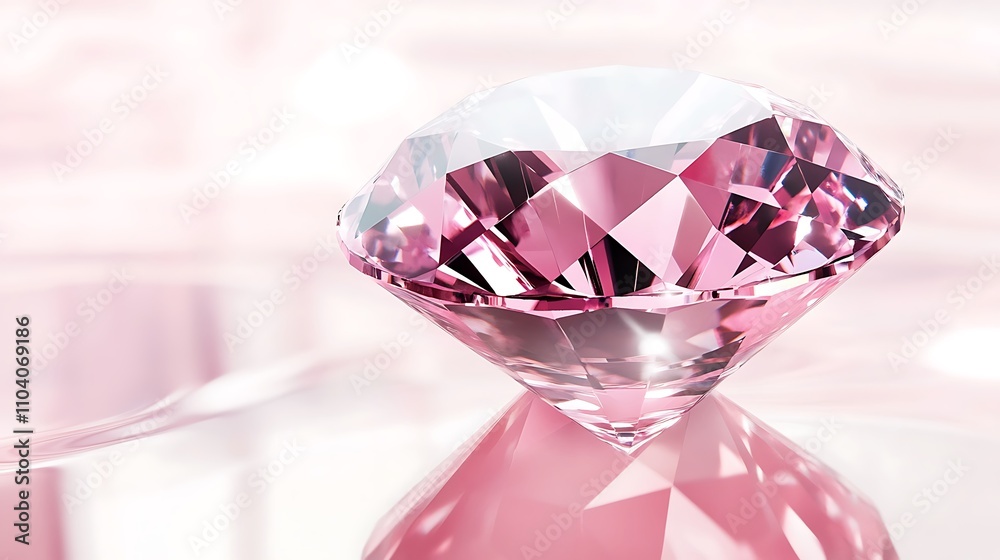 Bright shiny large pink diamond isolated on white background. Bright shiny large pink diamond isolated on white background.