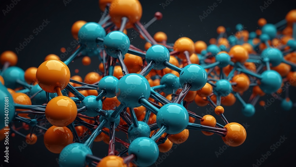 Abstract 3D molecular structure.