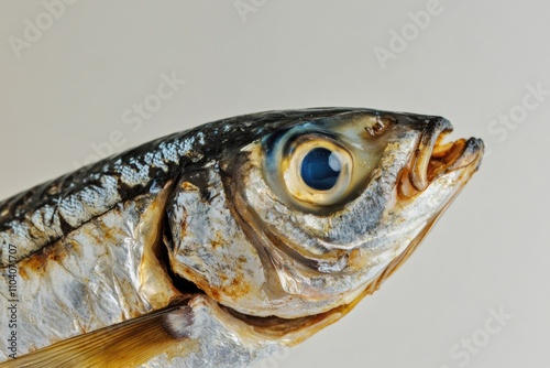 Close-up shot of a fish on a stick, great for food or beach scene illustrations photo