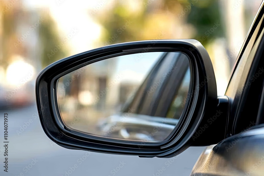 side of the rearview mirror on a car. side of the rearview mirror on a car.