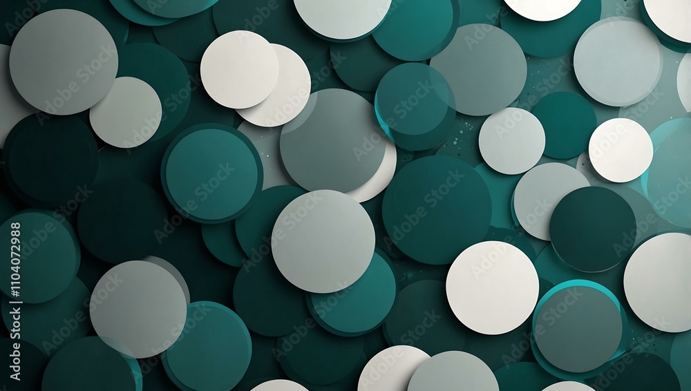 Abstract background featuring teal circles and white space. Abstract background featuring teal circles and white space.