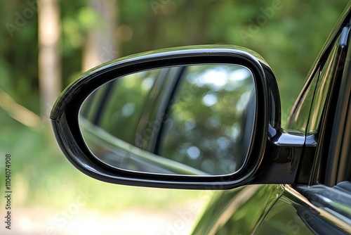 side of the rearview mirror on a car. 