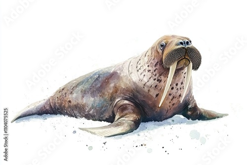 A wallow on a plain white background in a watercolor style