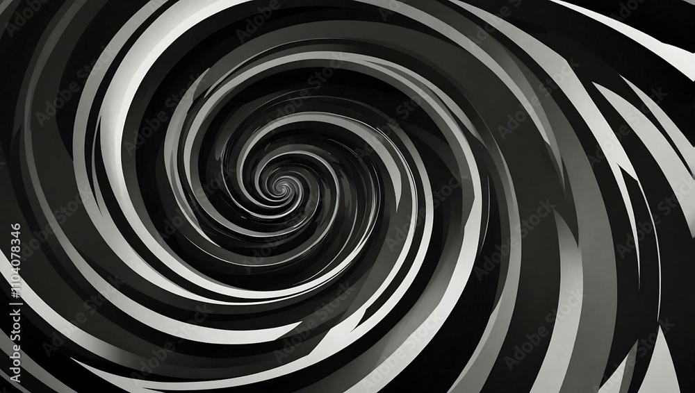 Abstract black-and-white spiral design element. Abstract black-and-white spiral design element.