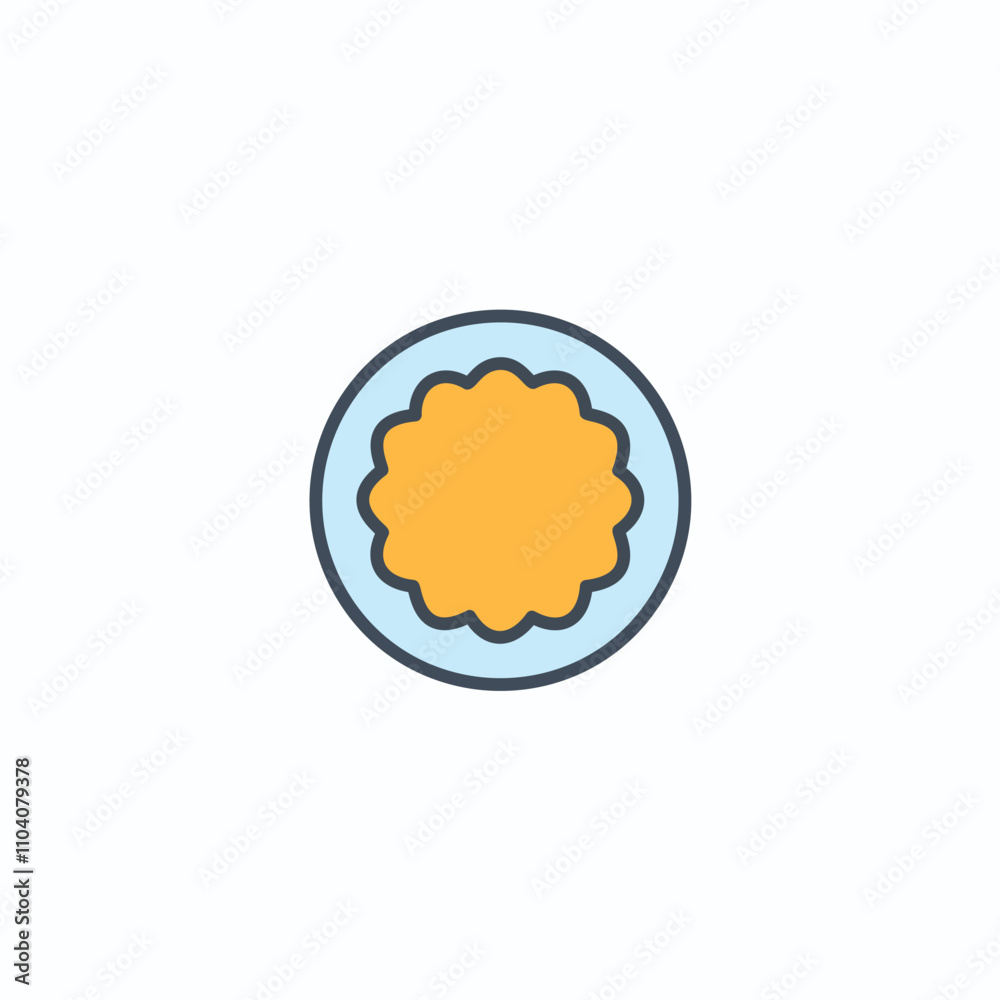 Round sweet treat. Delicious pastry on plate; sweet, dessert, bakery item. Symbolizes joy and simple pleasures. Round sweet treat. Delicious pastry on plate; sweet, dessert, bakery item. Symbolizes joy and simple pleasures.