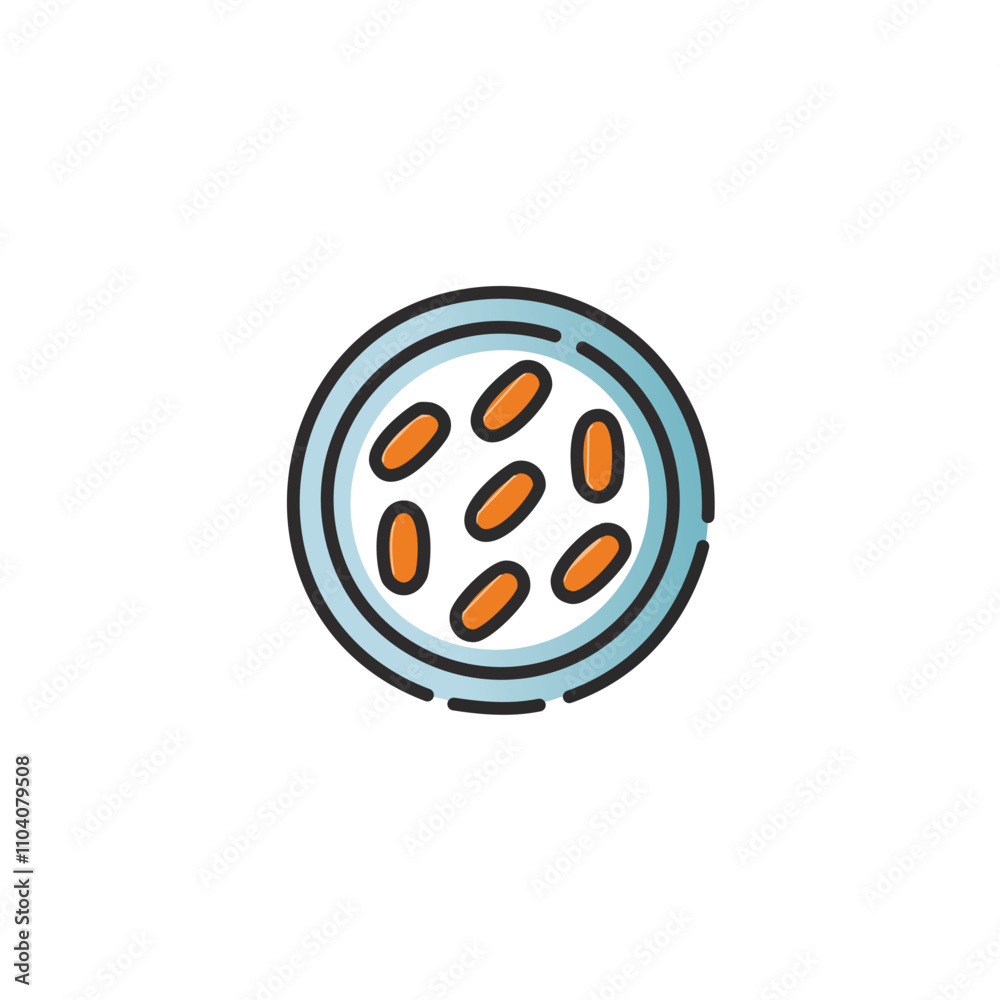 Bacteria culture dish. Microscopic view of bacterial colony growth in a petri dish. Represents scientific research and microbiology. Bacteria culture dish. Microscopic view of bacterial colony growth in a petri dish. Represents scientific research and microbiology.