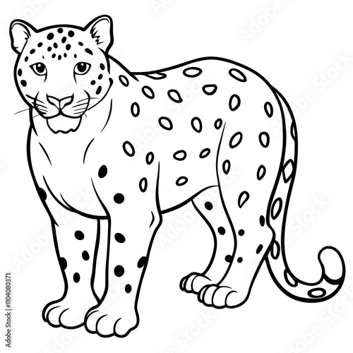 leopard cartoon isolated on white