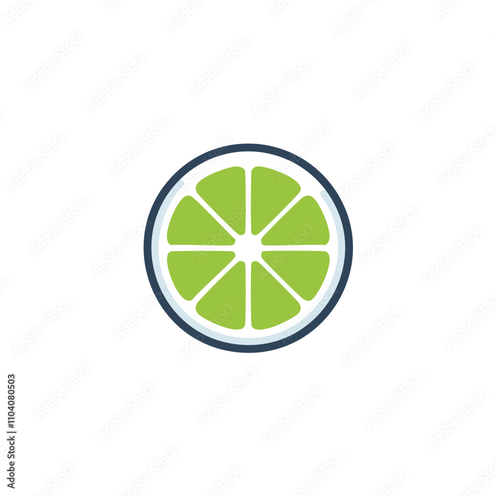 Lime fruit slice icon. Fresh lime graphic; vibrant, zesty citrus symbol. Represents health, refreshment. Lime fruit slice icon. Fresh lime graphic; vibrant, zesty citrus symbol. Represents health, refreshment.