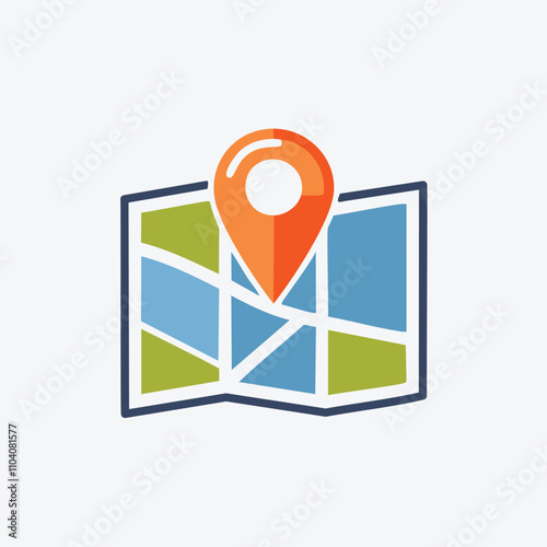 Map location pin. Discover new places.  This illustration symbolizes exploration, journey, and adventure.