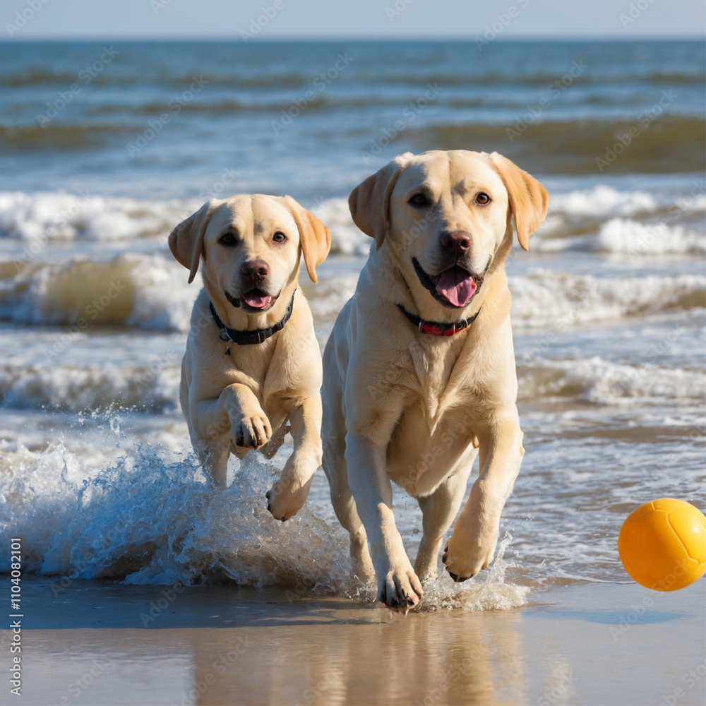 Golden and Labrador Retriever dog Golden and Labrador Retriever dog