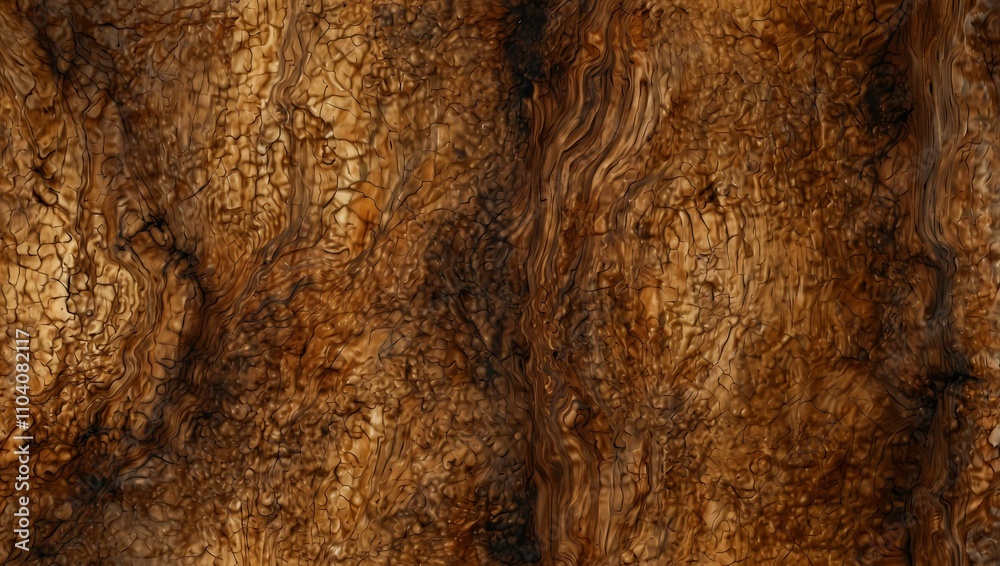 Obraz premium Abstract brown burl wood surface with detailed texture.