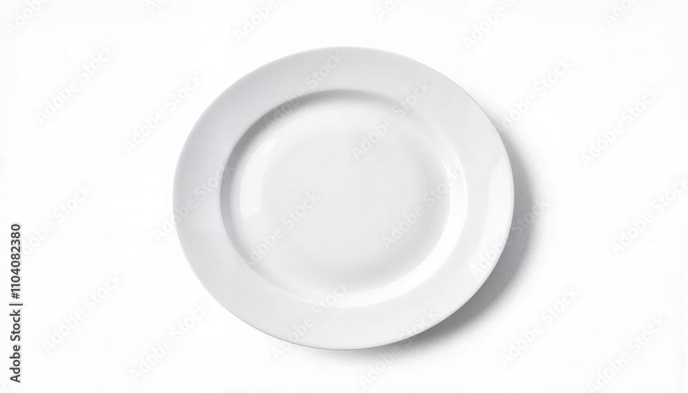 Isolated item on white background of a white ceramic plate Isolated item on white background of a white ceramic plate