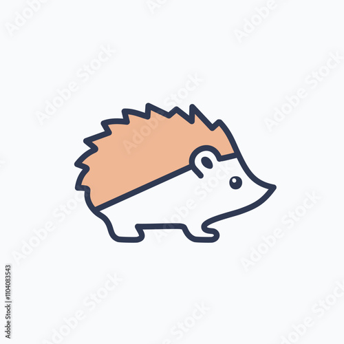 Cute hedgehog illustration. Adorable hedgehog design, symbolizing protection and quiet strength. Perfect for kids content.