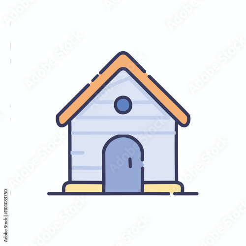 Cozy dog house icon. Adorable pet house illustration; symbolizes comfort, safety, and a loving home for furry friends.
