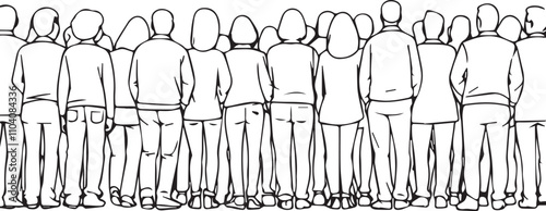Multicultural Crowd of People. Group of different men and women.