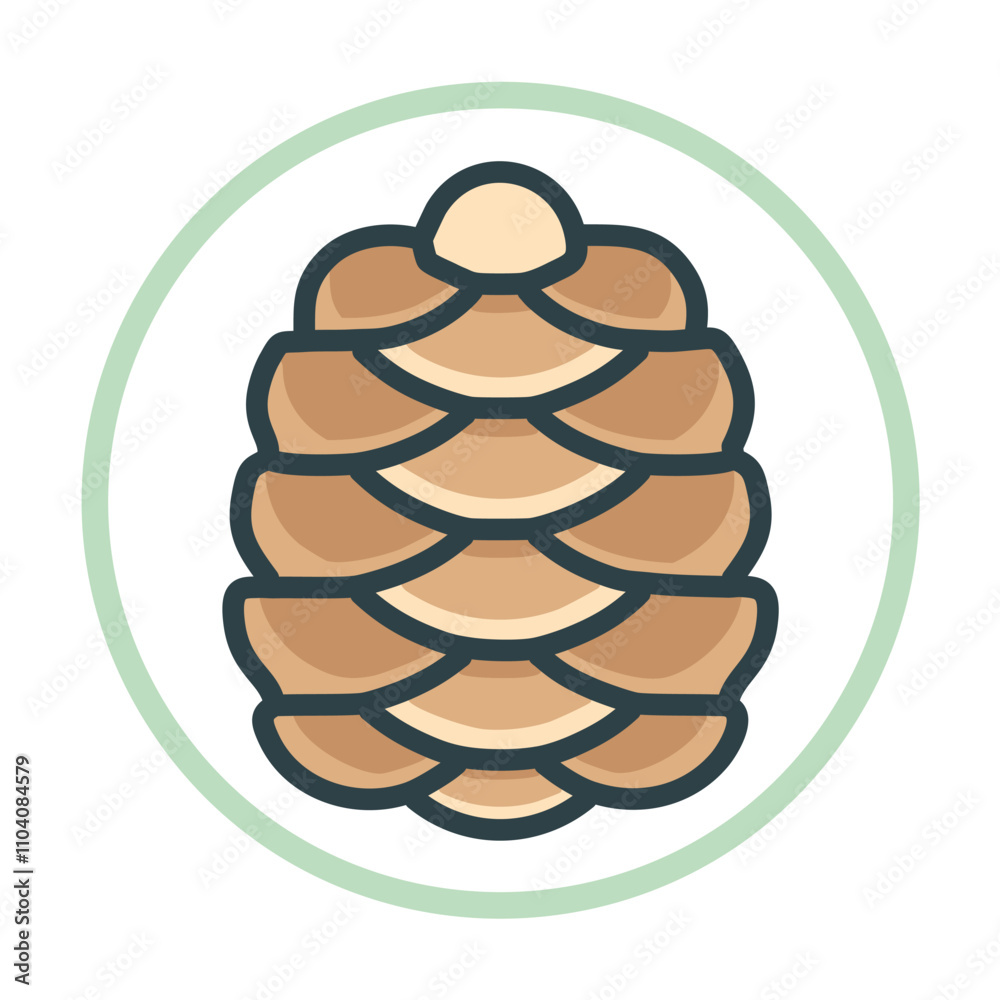 Pine cone nature icon. Brown pine cone illustration. Symbolizes growth, resilience, and nature's beauty. Pine cone nature icon. Brown pine cone illustration. Symbolizes growth, resilience, and nature's beauty.