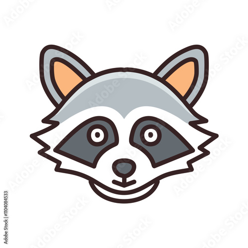 Cute raccoon face. Playful raccoon portrait, symbolizing mischief and wilderness charm.