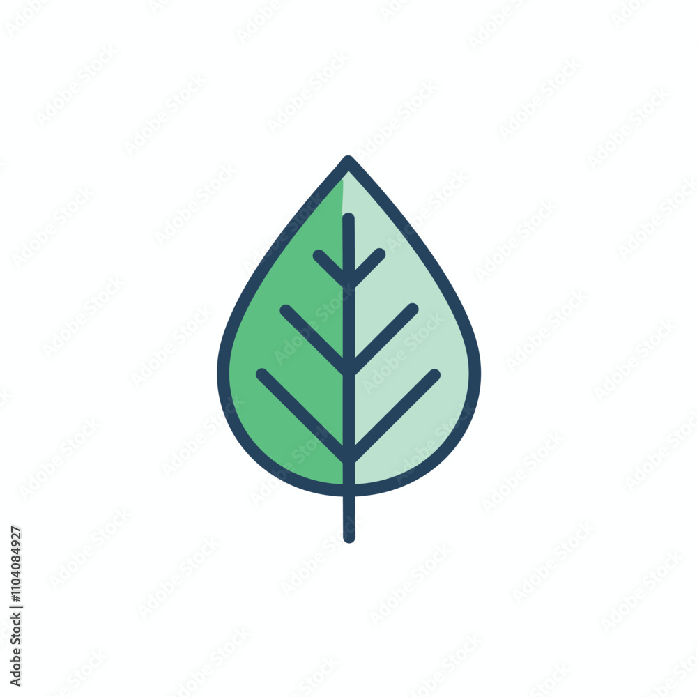 Green leaf icon. Simple leaf illustration, symbolizing nature, growth, and eco-friendliness. Perfect for eco-related projects.