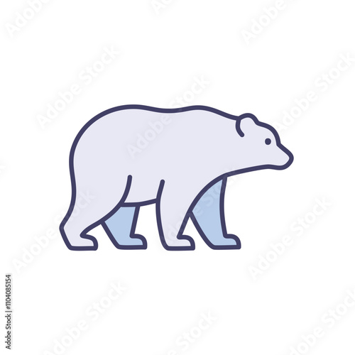 Polar bear icon. Arctic animal illustration, symbolizing resilience and cold climates.