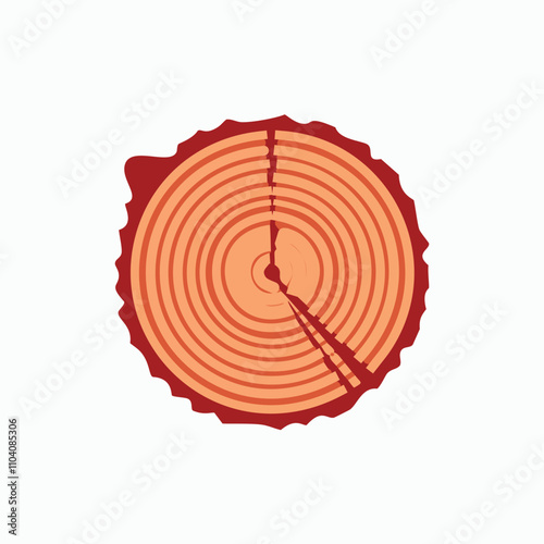 Tree rings cross section. Detailed wood cross-section image.  Illustrates growth rings, symbolizing time and nature's passage.