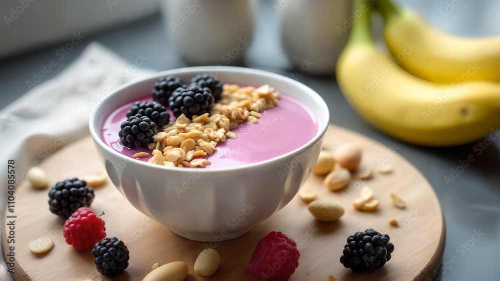 Vibrant Smoothie Bowl with Fruits and Granola Vibrant Smoothie Bowl with Fruits and Granola