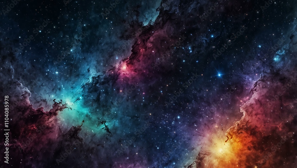 Fototapeta premium Abstract colorful galaxy stars wallpaper.