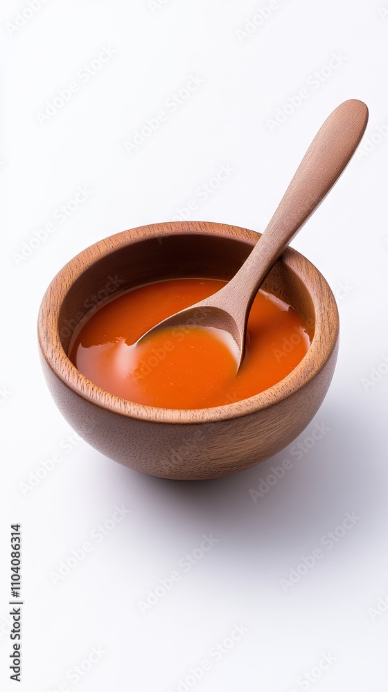 Freshly prepared baby food in a wooden bowl with a spoon ready for feeding, perfect for nutritious meal times Freshly prepared baby food in a wooden bowl with a spoon ready for feeding, perfect for nutritious meal times