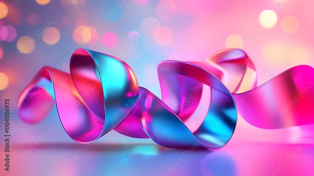Gradient banner with futuristic 3D shapes and glowing elements Gradient banner with futuristic 3D shapes and glowing elements