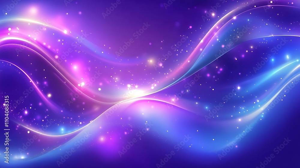 Fototapeta premium Abstract banner with holographic gradients and smooth flowing lines